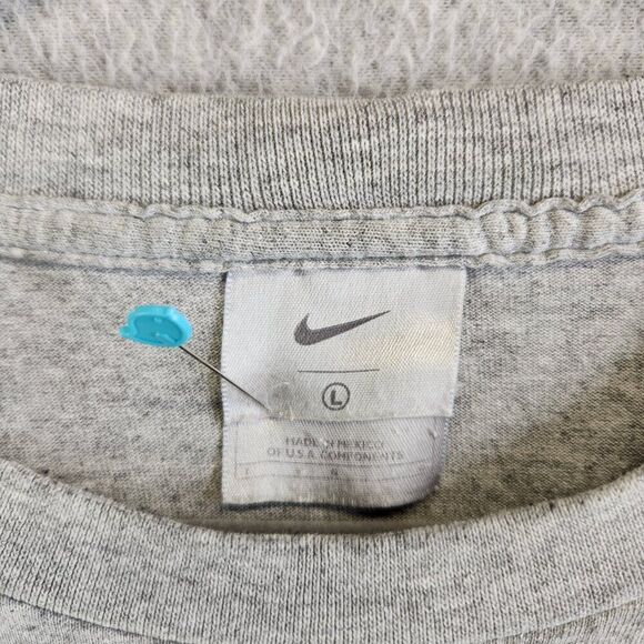 Nike Shirt Mens L Gray Vintage Y2K Silver Tag Left Swoosh Crewneck Tee Vtg - Picture 6 of 12